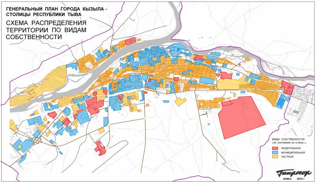 Кызыл карта города с улицами и домами подробно